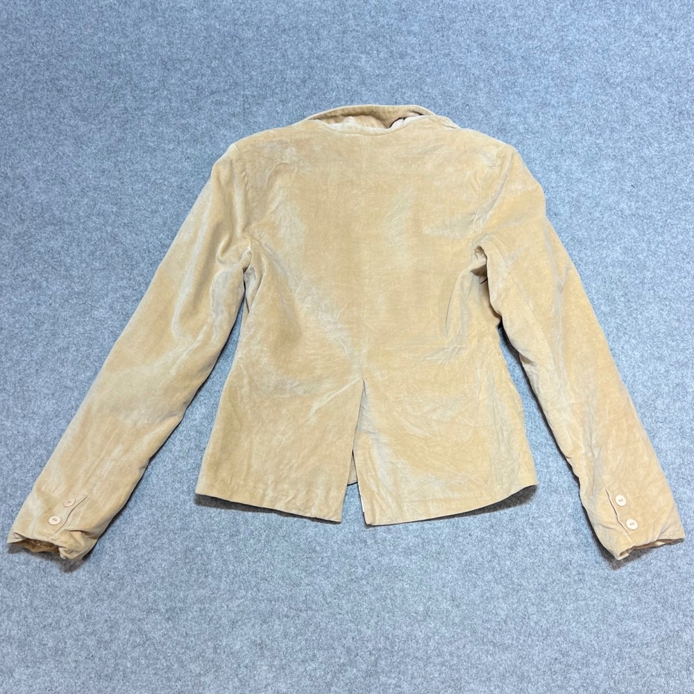 Free People Womens Tan Cotton Velvet Blazer Jacket Size M Two Button Tailored - Picture 3 of 6